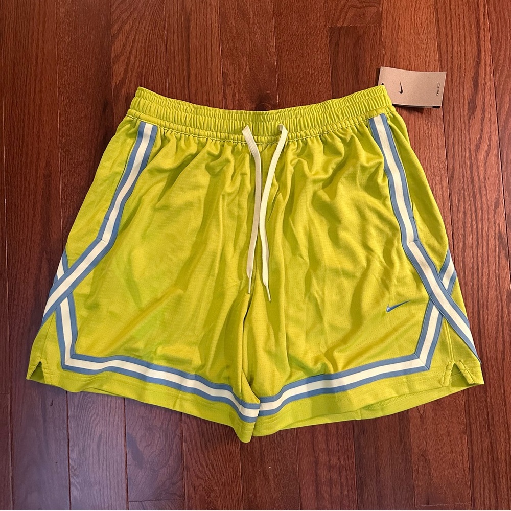 Nike Yellow Athletic Shorts with Blue Accents